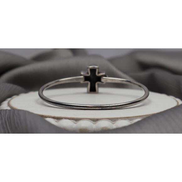 Retired James Avery Sterling Silver St Teresa Cross Hook On Bracelet 16.26G /7in - Picture 2 of 5